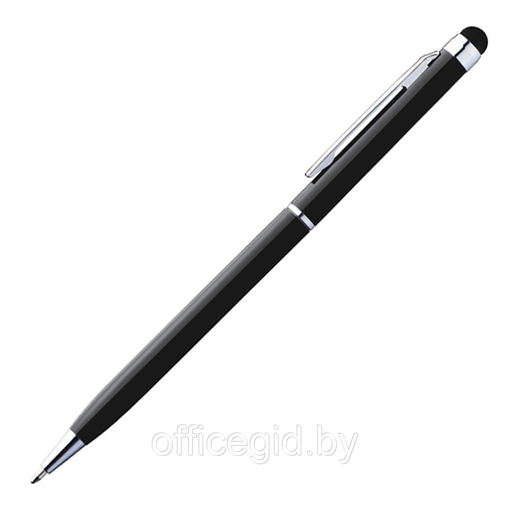 Ручка шариковая автоматическая "New Orleans" со стилусом, 0,7 мм, черный, серебристый, стерж. синий - фото 1 - id-p180056607