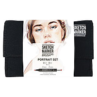Набор маркеров перманентных двусторонних "Sketchmarker Brush Pro Portrait Set", 24 шт.