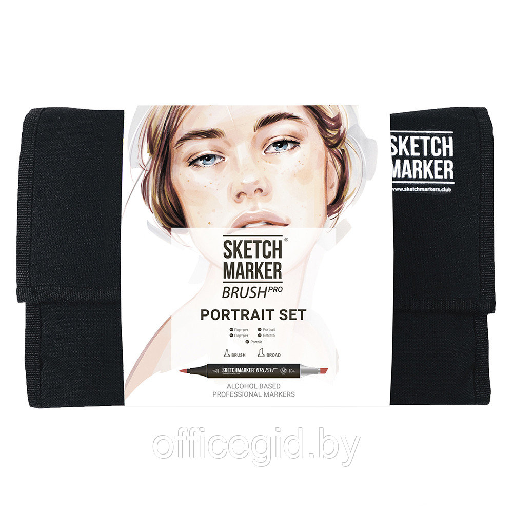 Набор маркеров перманентных двусторонних "Sketchmarker Brush Pro Portrait Set", 24 шт. - фото 1 - id-p187161027