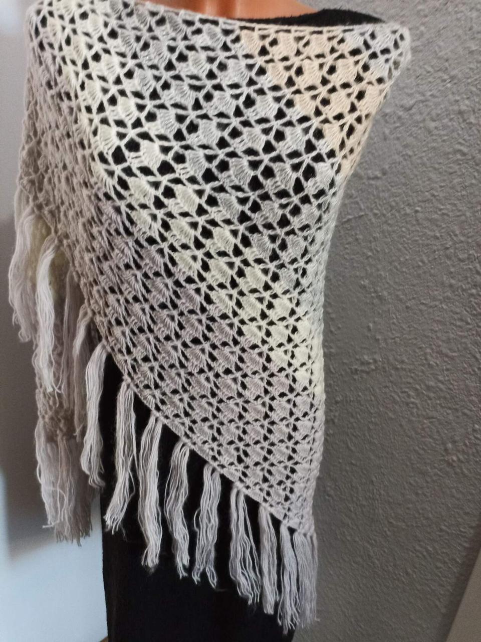 Серый платок в подарок бабушке на день рождения и юбилей 200 * 100 см. - фото 5 - id-p107681628