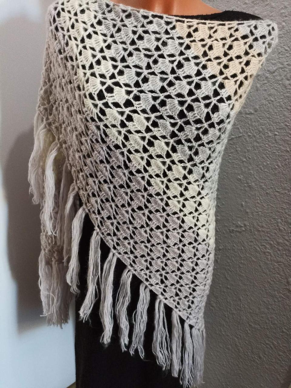 Серый платок в подарок бабушке на день рождения и юбилей 200 * 100 см. - фото 8 - id-p107681628