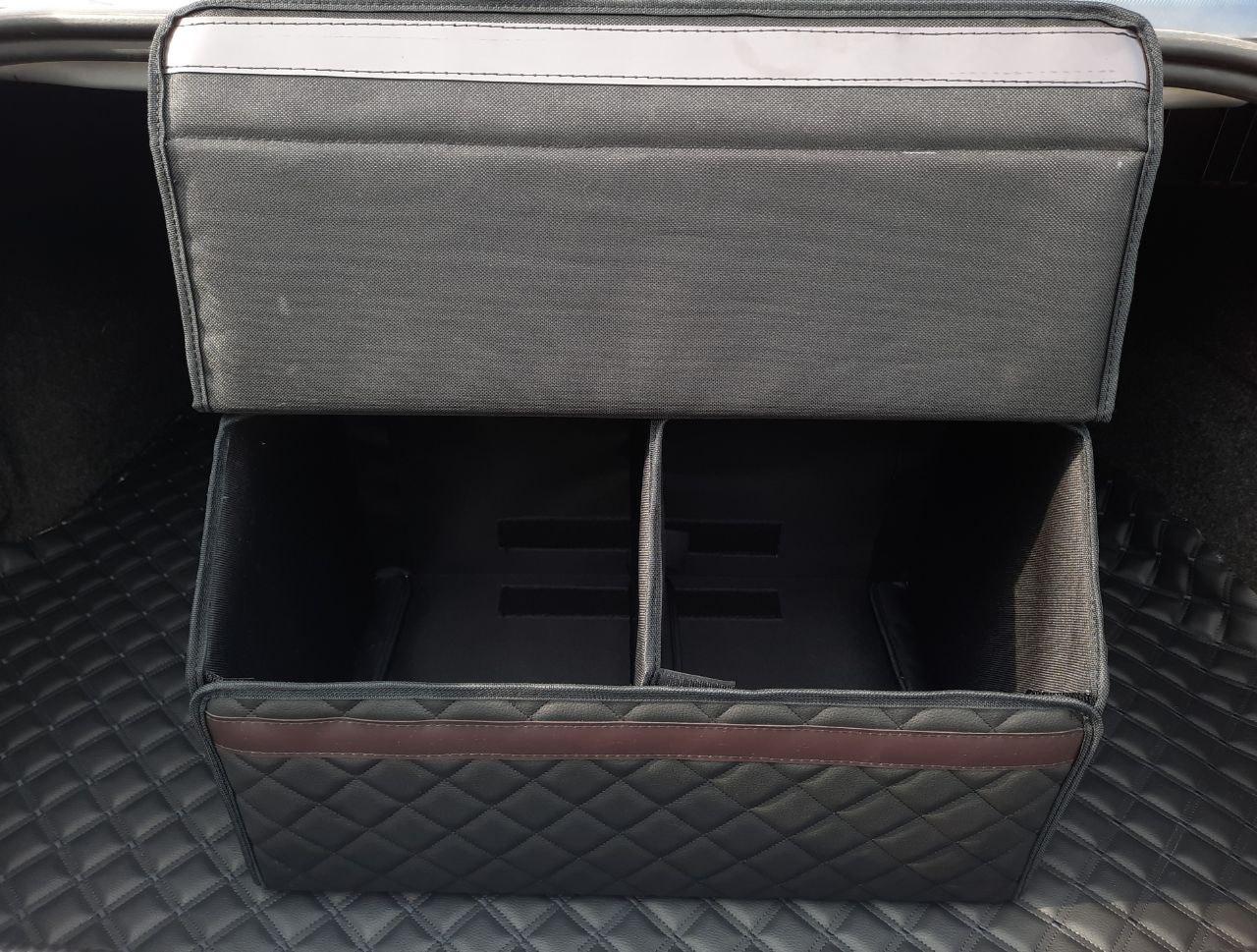 Автомобильный органайзер (Автокейс) Кофр в багажник LUX CARBOX Усиленные стенки (размер 50х30см) Черный - фото 3 - id-p187866617