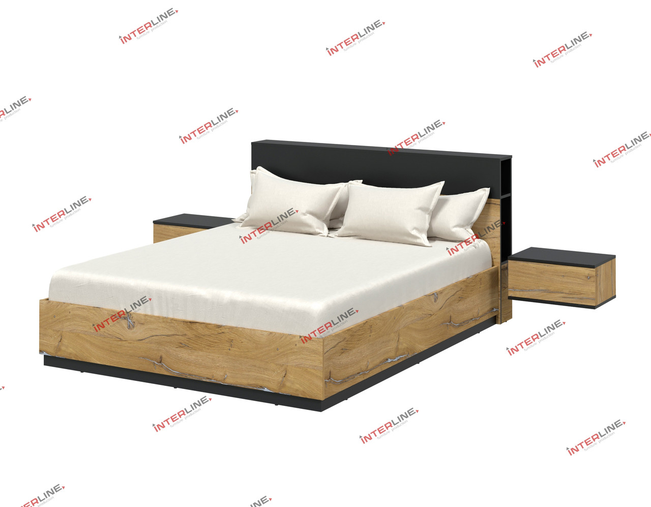 Набор мебели для жилой комнаты Quartz-16 (Спальня-4) фабрика Интерлиния- 2 варианта цвета - фото 2 - id-p187867164