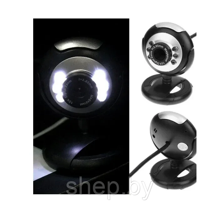 Web-камера с микрофоном для компьютера MR-105 (черный с серебристым) - фото 4 - id-p187869468