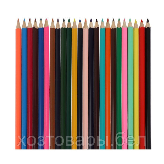 Карандаши 24 цвета в картонной коробке Calligrata, деревянные, шестигранные - фото 2 - id-p187870920