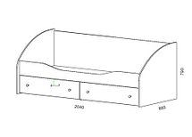 Подростковая кровать с ящиками КНД-006 Д8 Юниор (варианты цвета)  Интермебель, фото 3