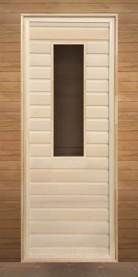 Деревянная дверь для бани Везувий 190х70 - фото 2 - id-p187895362