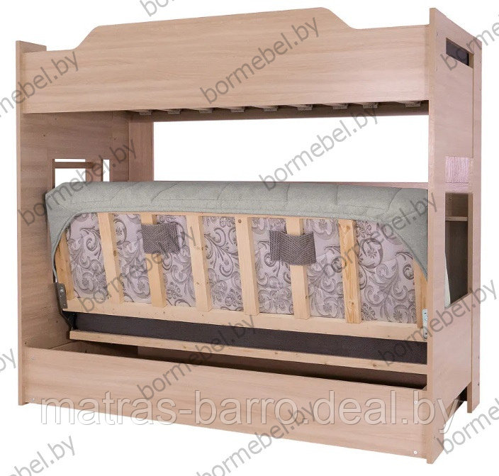 Кровать двухъярусная с диван-кроватью трань Cover 83. Выбор цвета ДСП - фото 2 - id-p118473788