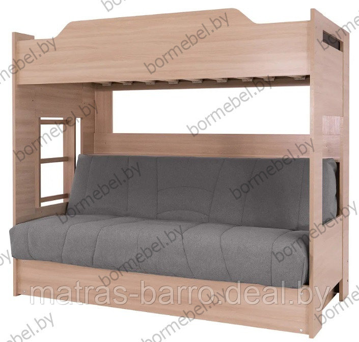 Кровать двухъярусная с диван-кроватью ткань Cover 87 новая - фото 1 - id-p187900921