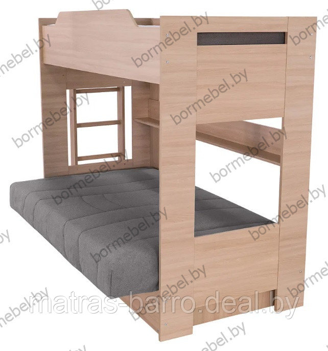 Кровать двухъярусная с диван-кроватью ткань Cover 87 новая - фото 4 - id-p187900921