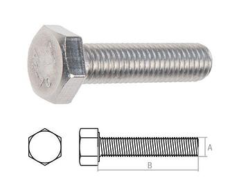 Болт М10х80 шестигр., нерж.сталь (А2), DIN 933 (2 шт в зип-локе) STARFIX