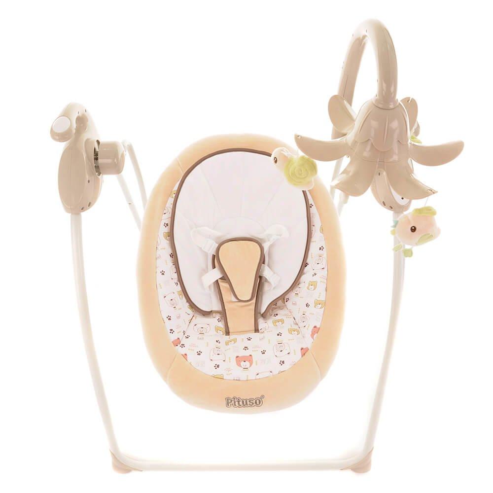 PITUSO электрокачели CARINO BEIGE/Бежевый МИШКИ TY-028P - фото 9 - id-p108502668