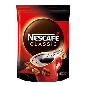 Кофе Nescafe Classic 320г. Раств. с добав. молотого в пакете