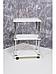 Тележка косметологическая парикмахерская NS88 белая деревянная этажерка столик на колесиках для маникюра, фото 3