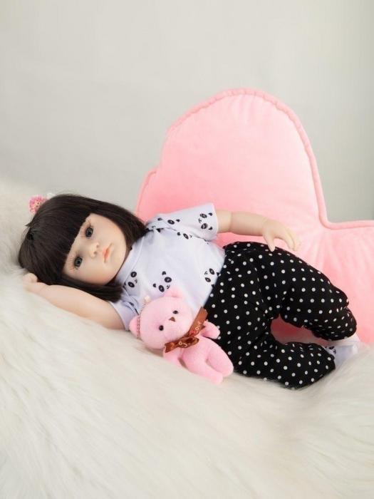 Детская кукла реборн девочка силиконовая 42 см младенец в одежде игрушка пупсы мягкие для детей девочек - фото 6 - id-p187903333