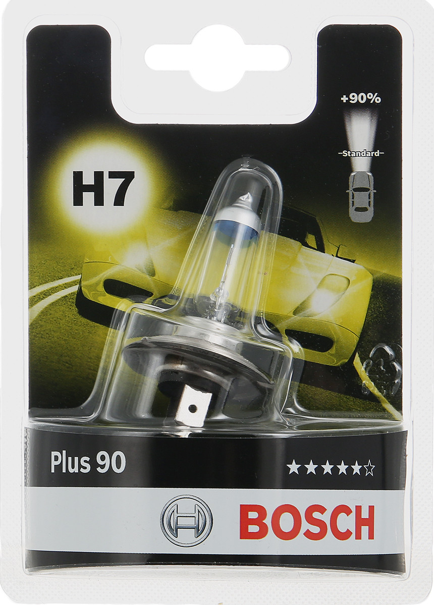 Лампа (H7) 55W 12V PX26D галогенная Plus 90 блистер BOSCH 1987301078 - фото 1 - id-p187904508