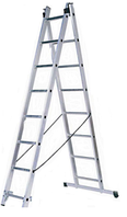 Двухсекционная лестница TARKO профессиональная размер 2270х700 мм 2 ряда по 8 ступеней вес 10,3 кг