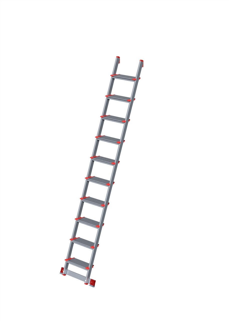 Лестница алюминиевая приставная с широкими ступенями TARKO T05109-к размер 2600х400 мм с 9-ю ступенями - фото 1 - id-p187906973