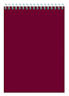 Блокнот Silwerhof 731188-15 A5 мелов.картон 60л клетка гребень бордовый