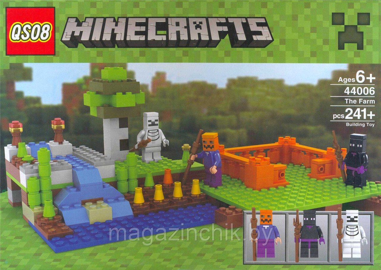 Конструктор Майнкрафт Minecraft 44006 Ферма, 241 дет. 3 минифигурки купить в Минске - фото 2 - id-p23775959