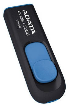 USB Flash A-Data DashDrive UV128 Black/Blue 32GB (AUV128-32G-RBE) - фото 1 - id-p187917184