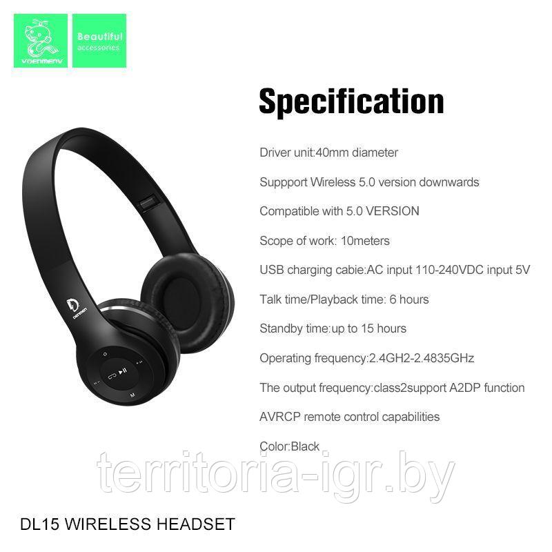 Беспроводная Bluetooth-гарнитура c микрофоном DL15 черный Denmen - фото 2 - id-p187925009