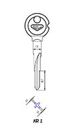 Заготовка для ключа крестовая KR-1X  , фото 2
