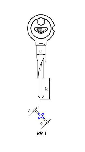 Заготовка для ключа крестовая KR-1X - фото 2 - id-p23782772