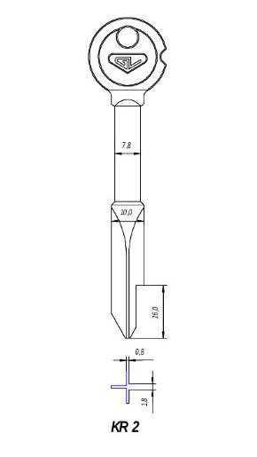 Заготовка для ключа крестовая KR-2 - фото 2 - id-p23782781