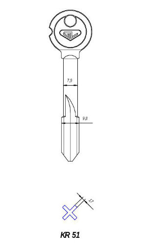 Заготовка для ключа крестовая KR51 - фото 2 - id-p23782827