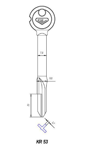Заготовка для ключа крестовая KR-53 - фото 2 - id-p23782910
