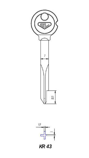 Заготовка для ключа крестовая KR-43 - фото 2 - id-p23782923