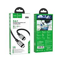 Дата-кабель US01 Type-C to Type-C 1.2м. USB 3.1 черный Hoco