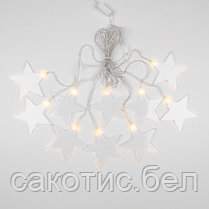 Гирлянда светодиодная «Звезды» 1,5х0,6 м, прозрачный провод, теплый белый свет свечения, фото 3
