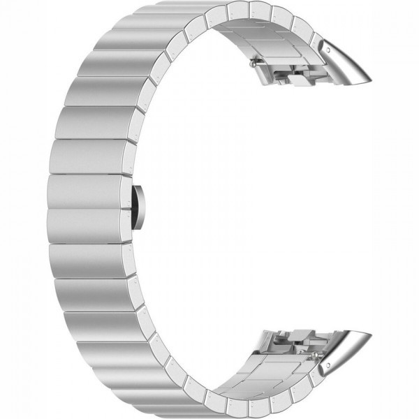 Металлический блочный браслет Rumi Snake для Huawei Band 6 / Honor Band 6, Band 7 Серебристый - фото 1 - id-p184430543