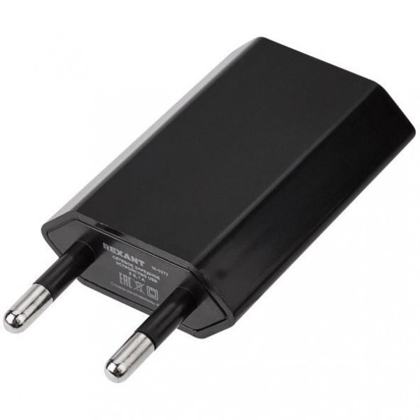 Сетевое зарядное устройство Rexant USB (1A) Черный - фото 1 - id-p187937418