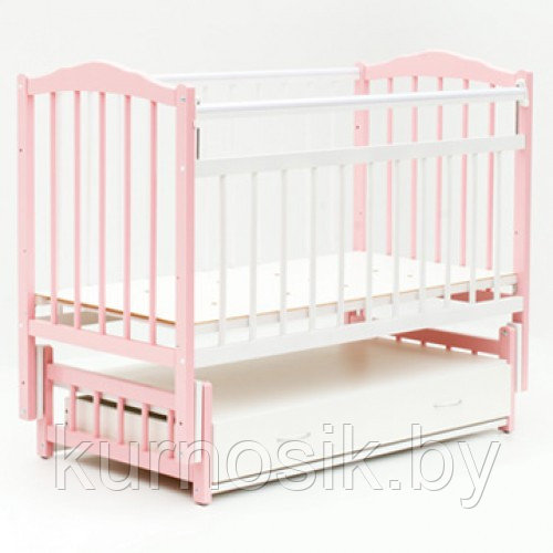 Кроватка Bambini (Бамбини) 10 бело-розовая - фото 1 - id-p6681275