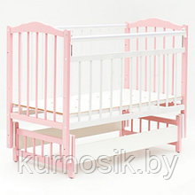 Кроватка Bambini (Бамбини) 11 бело-розовая