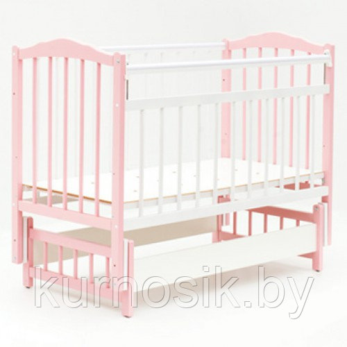 Кроватка Bambini (Бамбини) 11 бело-розовая - фото 1 - id-p7709672