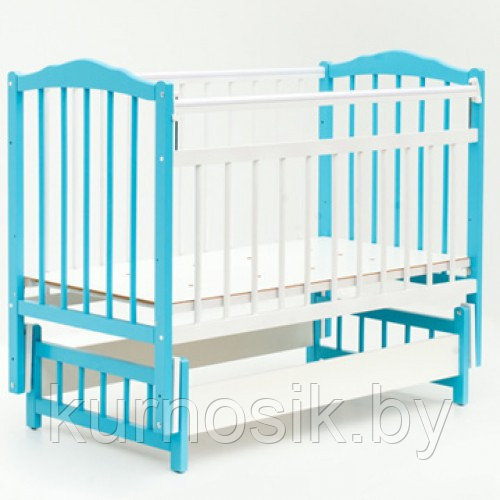Кроватка Bambini (Бамбини) 11 бело-голубая - фото 1 - id-p7709677