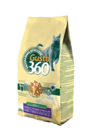 Сухой корм для кошек Pet360 GUSTO Adult Cat (кролик, индейка, овощи) 20 кг - фото 1 - id-p187916333