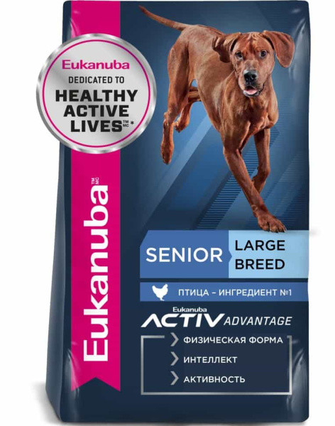 Сухой корм для собак Eukanuba Senior 7+ Large (птица) 4 кг - фото 1 - id-p187957779