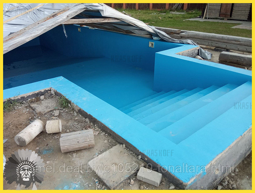 ВОТЕРСТОУН ПЛЮС (Краскофф Про) полиуретановая грунт-эмаль (краска) для бассейнов, фонтановиз бетона и - фото 4 - id-p93022546