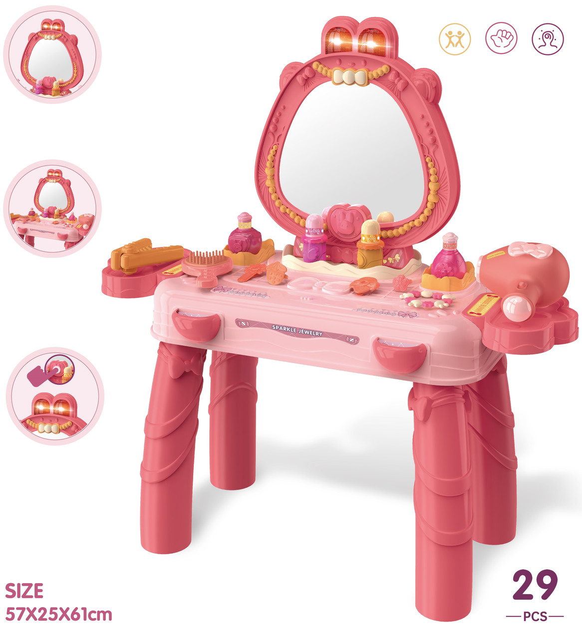 Детский туалетный столик, набор для девочки (57х25х61), арт. 8226