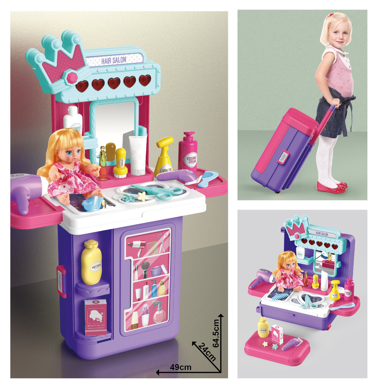 Игровой набор Юной красавицы чемодан-трансформер (49х24х64.5), арт. 8257P - фото 1 - id-p187958942