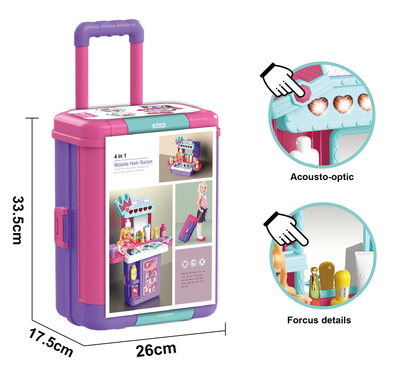 Игровой набор Юной красавицы чемодан-трансформер (49х24х64.5), арт. 8257P - фото 3 - id-p187958942