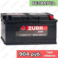 Аккумулятор Зубр AGM / 105Ah / 950А / Обратная полярность / 393 x 175 x 190