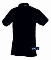 Черная мужская рубашка-поло SUMMER 170. Для нанесения логотипа.