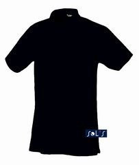 Черная мужская рубашка-поло SUMMER для нанесения логотипа.