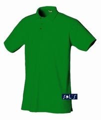 Зеленая мужская рубашка-поло SUMMER  170. Для нанесения логотипа.